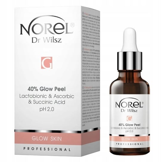 NOREL Kwas laktobionowy, askorbinowy, bursztynowy 40% Glow Peel 30ml Norel