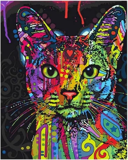 Norimpex, Malowanie po numerach, Kolorowy kot, 40x50 cm, 1007029 Norimpex