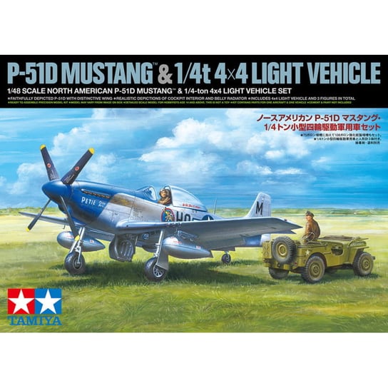 North American P-51D Mustang & 1/4-ton 4x4 Light Vehicle Set 1:48 Tamiya 25205 Tamiya