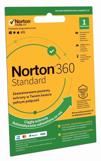 Norton 360 Standard 10GB - 1 urządzenie, 12 miesięcy Antywirusy
