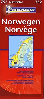Norway. Mapa michelin, skala 1:1.250.000 Opracowanie zbiorowe
