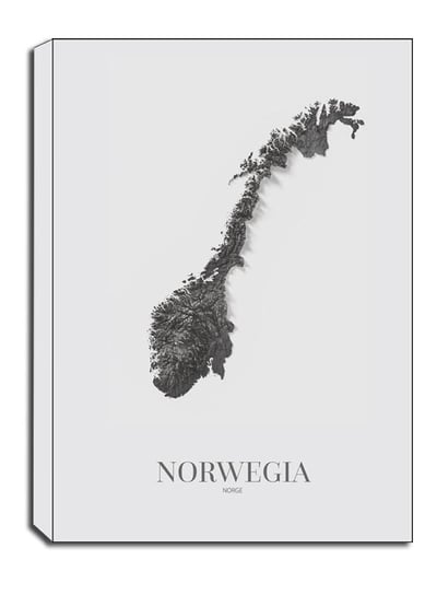Norwegia, mapa grafitowa - obraz na płótnie 40x60 cm Galeria Plakatu