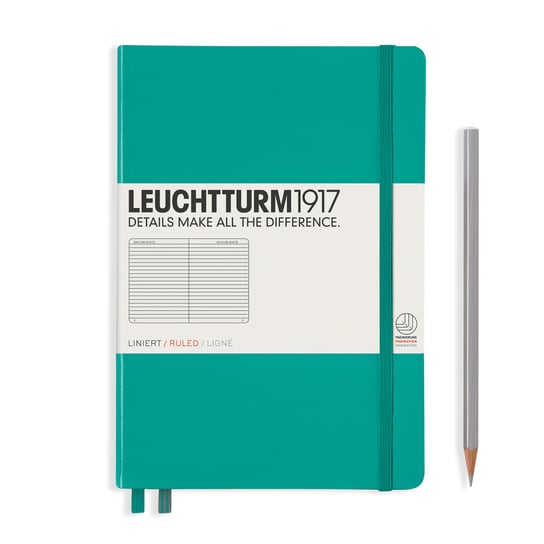 Notatnik Leuchtturm1917 Medium, notatnik w linie, A5, szmaragdowy Leuchtturm