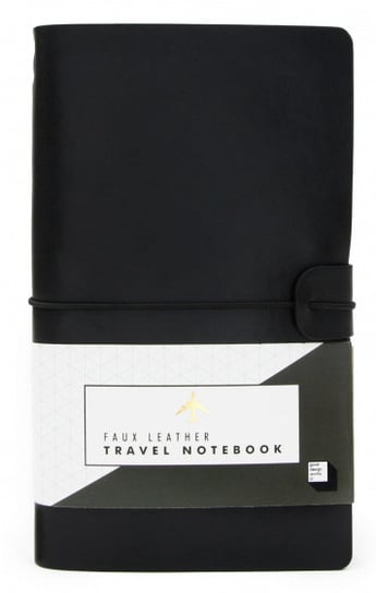 notatnik podróżny 20 x 12,5 cm sztuczna skóra czarna TWM