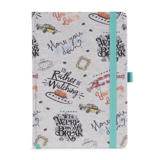 Notes A5 z gumką Friends Przyjaciele w szerokie linie 120k Twarda oprawa Friends