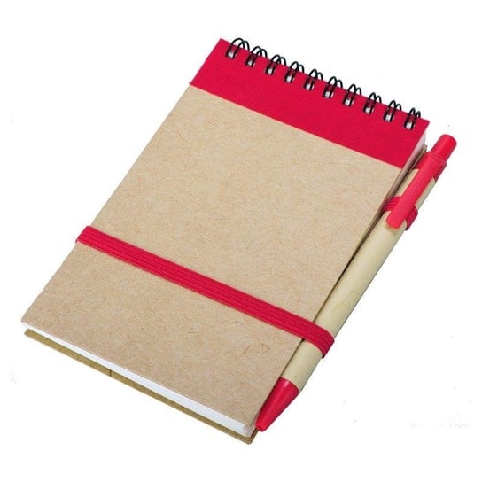 Notes eco z długopisem, czerwono-beżowy, 5 sztuk UPOMINKARNIA