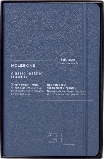 Notes Moleskine Classic edycja limitowana, miękka oprawa skórzana L (13x21 cm) w linie, granatowy Moleskine