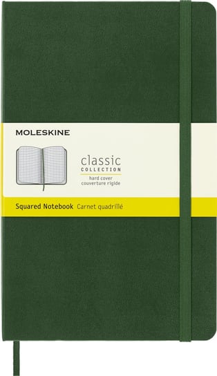 Notes Moleskine L (13x21cm) w kratkę, twarda oprawa zielony Moleskine