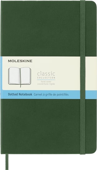 Notes Moleskine L (13x21cm) w kropki, twarda oprawa, zielony Moleskine