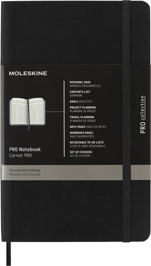 Notes Moleskine PROFESSIONAL L (13x21 cm), czarna miękka oprawa, 192 strony Moleskine