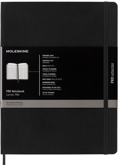 Notes Moleskine PROFESSIONAL XL (19x25 cm), czarna miękka oprawa, 192 strony Moleskine