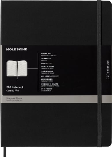 Notes Moleskine PROFESSIONAL XL (19x25 cm), czarna twarda oprawa, 192 strony Moleskine