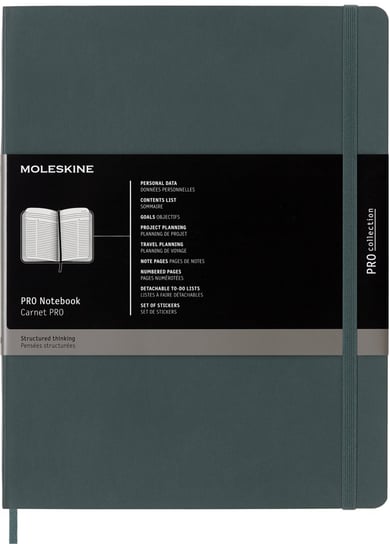 Notes Moleskine PROFESSIONAL XL (19x25 cm), forest green, miękka oprawa, 192 strony Opracowanie zbiorowe