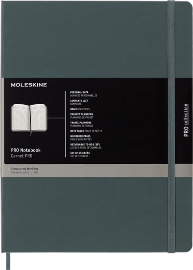 Notes Moleskine PROFESSIONAL XL (19x25 cm), forest green, twarda oprawa, 192 strony Moleskine