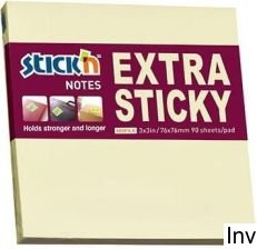 Notes Sam.Extra Sticky 76X76 Żółty Pastel 90 Kartek Stick`N 21660 Stickn