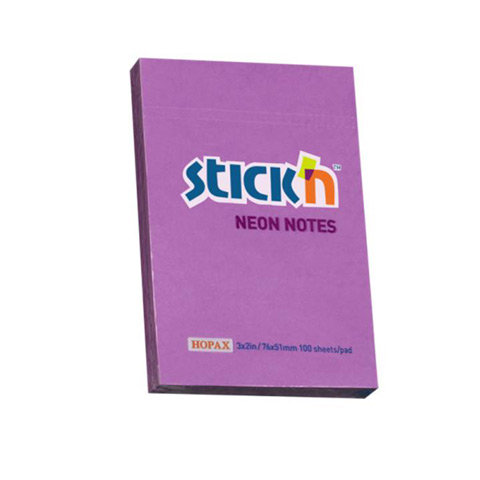 Notes samoprz.76x51mm fioletowy neon Stickn