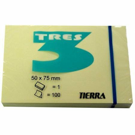 Notes samoprzylepny 50x75mm pastelowyżółty TRES TRES