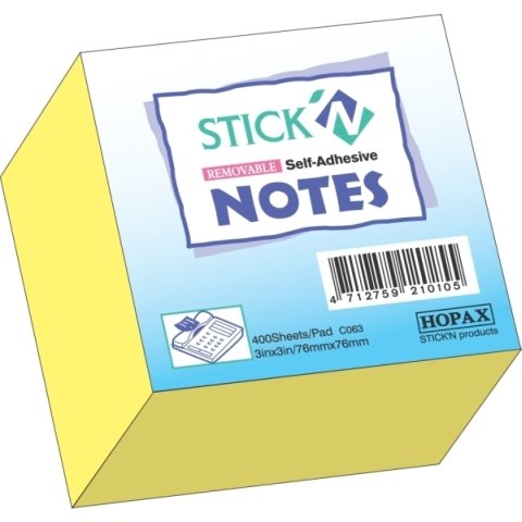 Notes samoprzylepny, żółty neonowy Stick'n