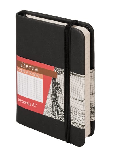 Notes w kratkę, A7, Secesja, czarny Antra