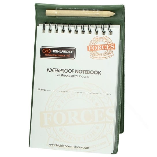 Notes wodoodporny gładki z ołówkiem, Waterproof Notebook Highlander