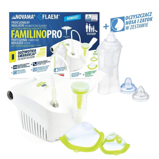 Novama FamilinoPro by Flaem z Rhino Clear, inhalator pneumatyczno-tłokowy, dla dzieci i dorosłych Novama