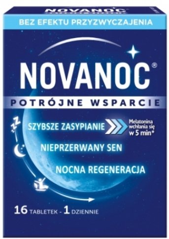 Novanoc, Potrójne wsparcie sen melatonina, 16 tab. Sanofi-Aventis