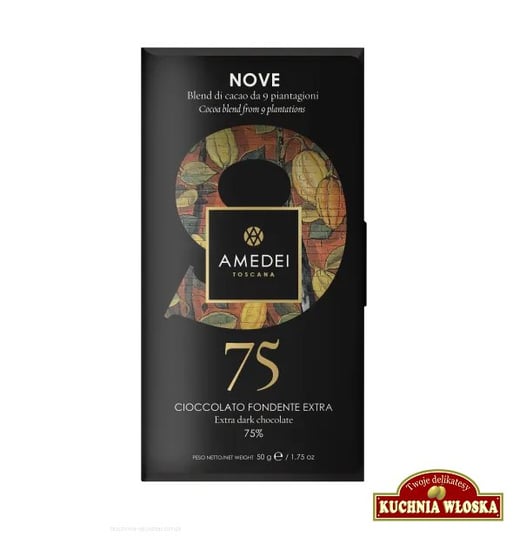 'Nove' - Czekolada ciemna extra 75% 50g / Amedei Inna marka