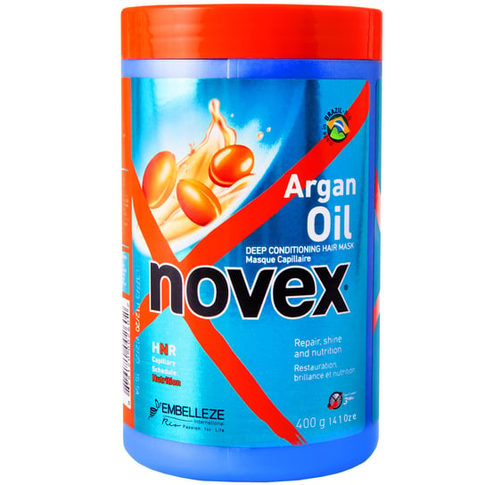 Novex Argan Oil Mask głęboko odżywcza maska do włosów słabych zniszczonych 400g regeneruje, nawilża, odmładza pasma Novex