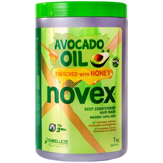 Novex Avocado Oil Maska do włosów suchych 1000g kompleksowo regeneruje i nawilża, wzmacnia, odżywia, wygładza pasma Novex