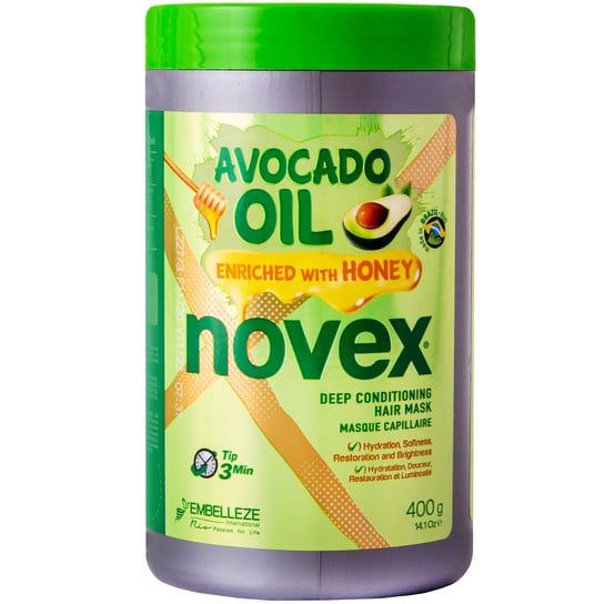 Novex Avocado Oil Maska do włosów suchych 400g kompleksowo regeneruje i nawilża, wzmacnia, odżywia, wygładza pasma Novex