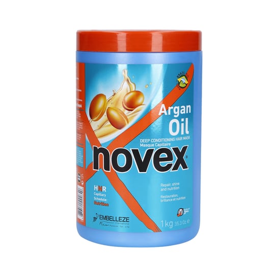 Novex, Brazilian Keratin, Głęboko odżywcza maska do włosów z olejem arganowym, 1000 g Novex