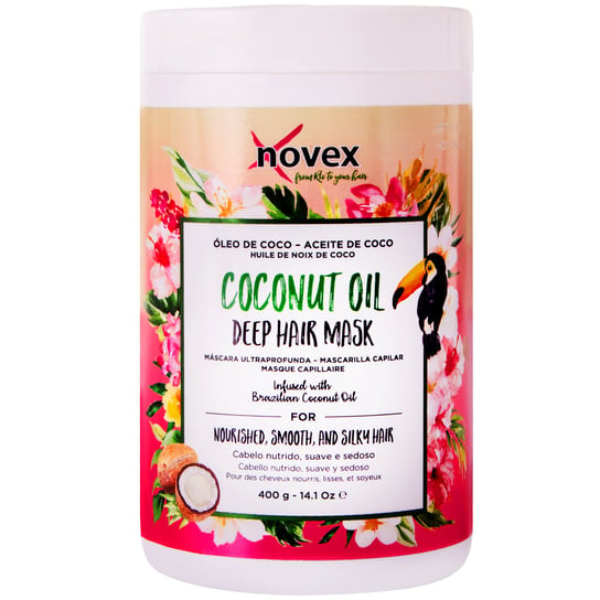 Novex, Coconut Oil Mask, Maska wygładzająca włosy suche z olejem kokosowym, 400g Novex
