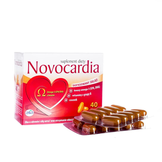 Novocardia suplement diety, 40 kapsułek elastycznych ASA