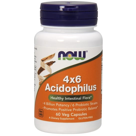 Now 4X6 Acidophilus Suplementy diety,  60 vege kaps. Now Foods