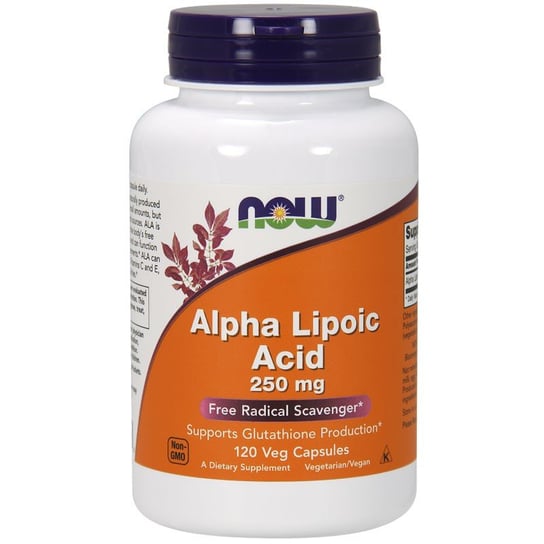 Now Alpha Lipoic Acid 250Mg Suplement diety, 120 vege kaps. Now Foods