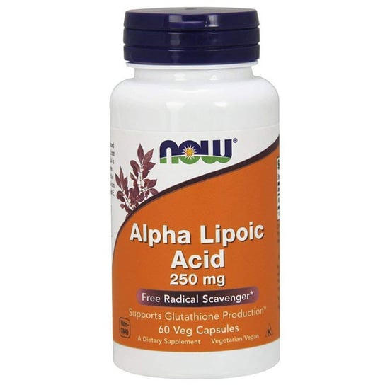 Now Alpha Lipoic Acid 250Mg Suplementy diety,  60 vege kaps. Now Foods