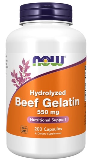 Now Foods, Beef Gelatin - Żelatyna wołowa 550 mg, Suplement diety, 200 kaps. Now Foods