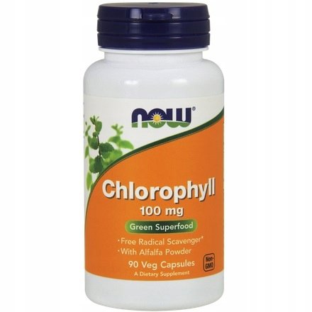 Now Foods, Chlorofil, 100 mg, Suplement diety, 90 kaps. Now Foods