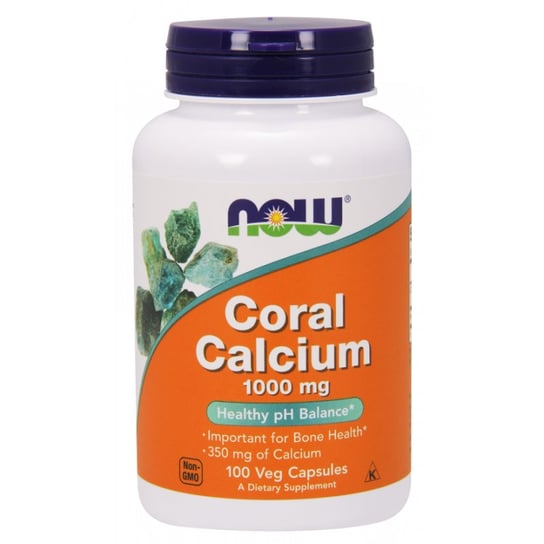 Now Foods Coral Calcium (Wapno koralowca) 1000 mg  Suplement diety, 100 kaps. Now Foods