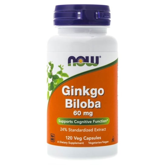 Now Foods, Ginkgo Biloba 60 mg, Suplement diety, 120 kaps. Now Foods