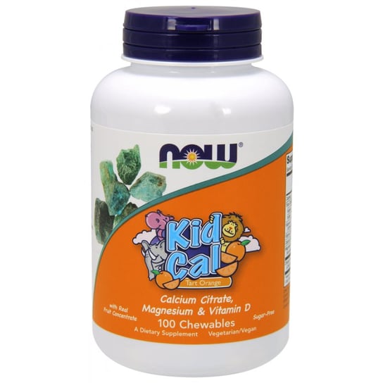 Now Foods  Kid Cal tabletki owocowe do ssania z witaminą A, D oraz magnezem i wapniem Now Foods