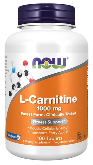 Now Foods, L-Carnitine - L-Karnityna 1000mg, Suplement diety, 100 tabl. Now Foods