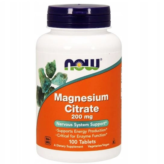 NOW FOODS Magnesium Citrate - Cytrynian Magnezu 200mg 100 tabl Now Foods
