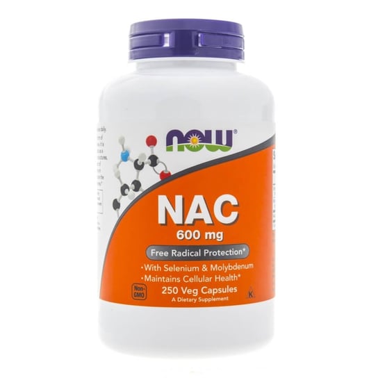 Now Foods, NAC N-Acetyl Cysteine 600 mg, Suplement diety, 250 kaps. Now Foods