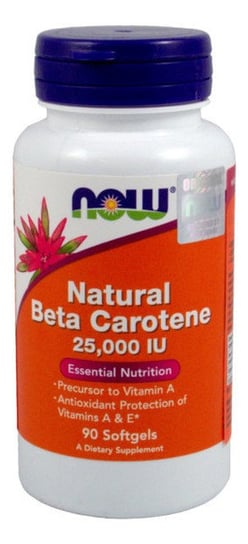 Now Foods, Natural Beta Carotene 25000 iu, Suplement diety, 90 kaps. Now Foods