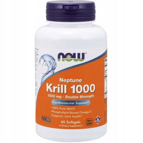 Now Foods Neptune Krill Oil (Olej z kryla) 1000 mg Suplement diety, 60 kaps. Now Foods