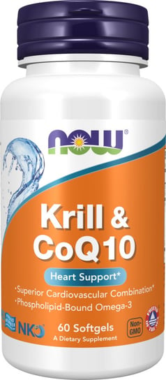 Now Foods, Neptune Krill & Q10 - Olej z kryla 500 mg z Koenzymem Q10 50 mg, Suplement diety, 60 kaps. Now Foods