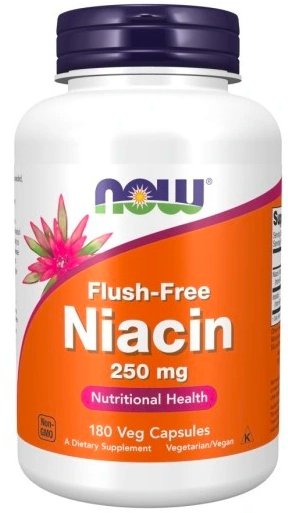 Now Foods, Niacin 250mg niacyna witamina b, 180 kaps Suplement diety Now Foods