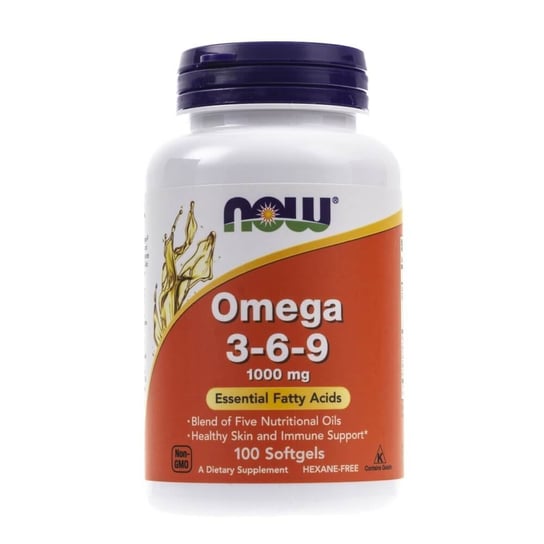 Now Foods, Omega 3-6-9, 100 mg,  Suplement diety, 100 kaps. Now Foods