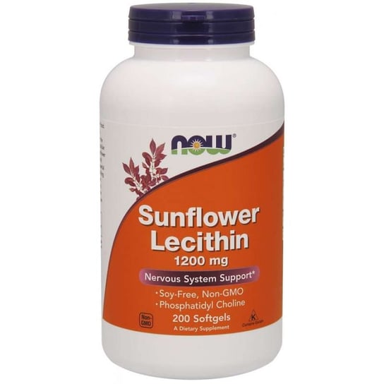 Now Foods Sunflower Lecithin lecytyna z nasion słonecznika 1200 mg  Suplement diety, 200 kaps. Now Foods